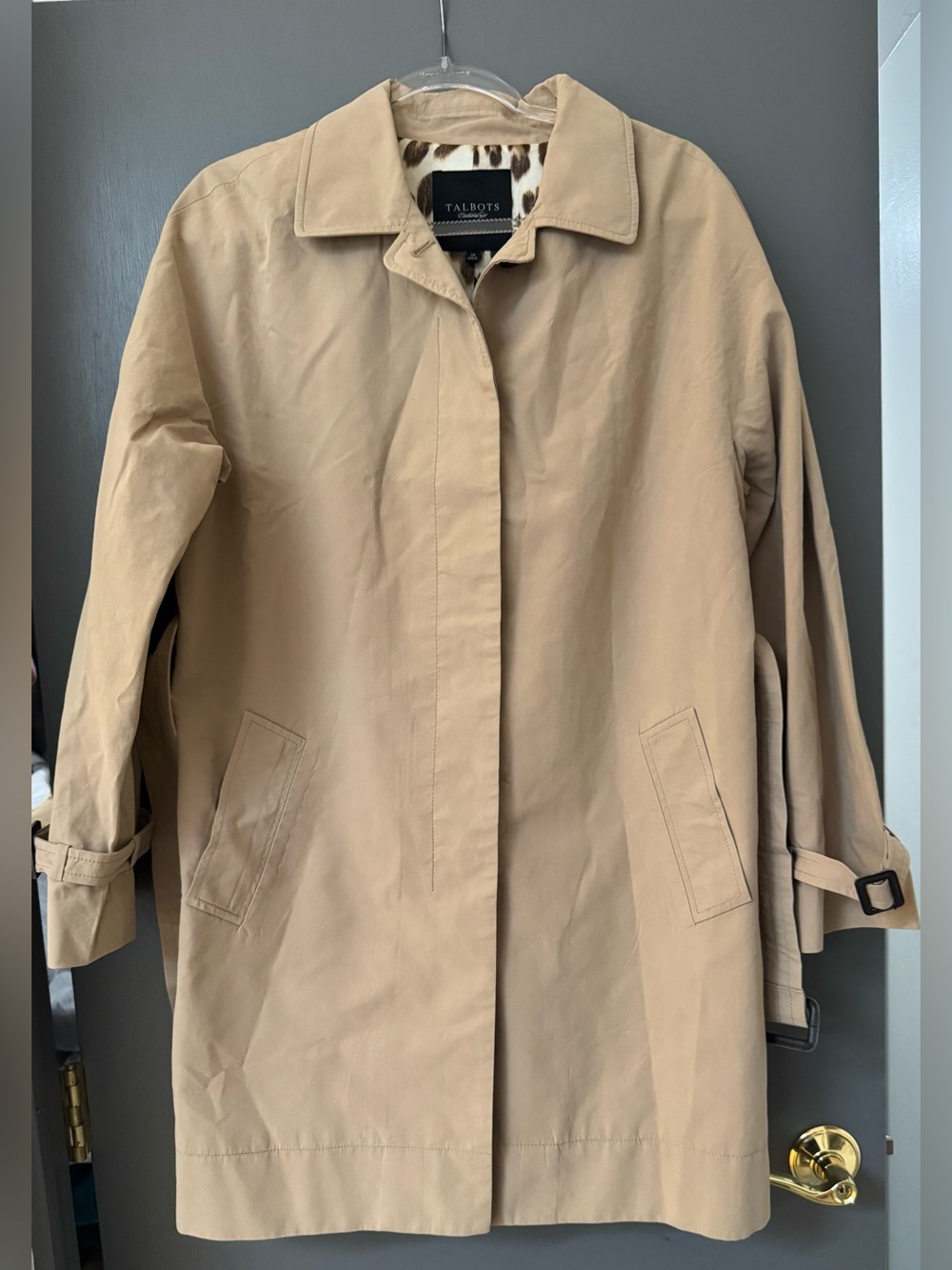 Talbots Women's Sz 14 Beige Trench Coat